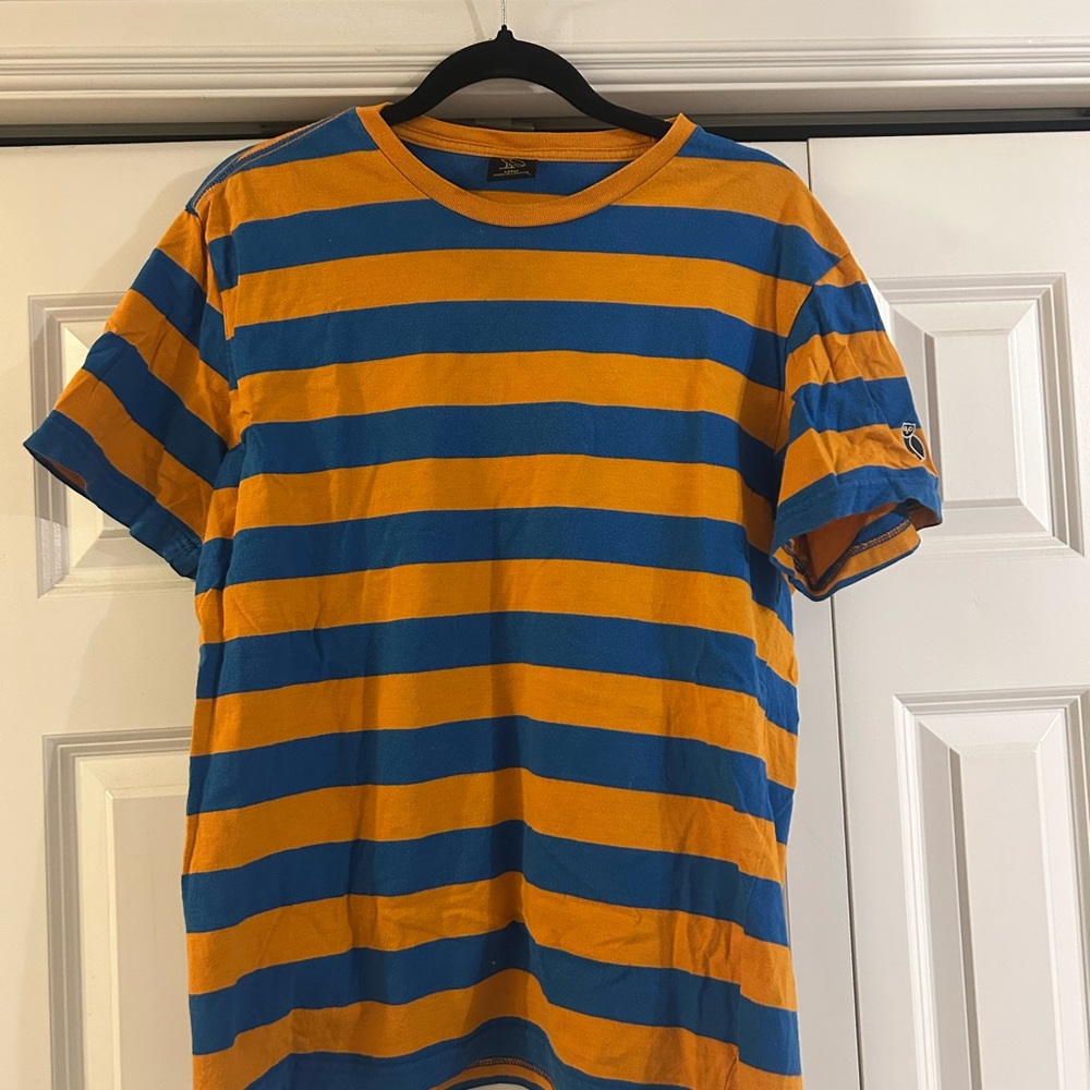 OVO Blue and Orange Striped Tee